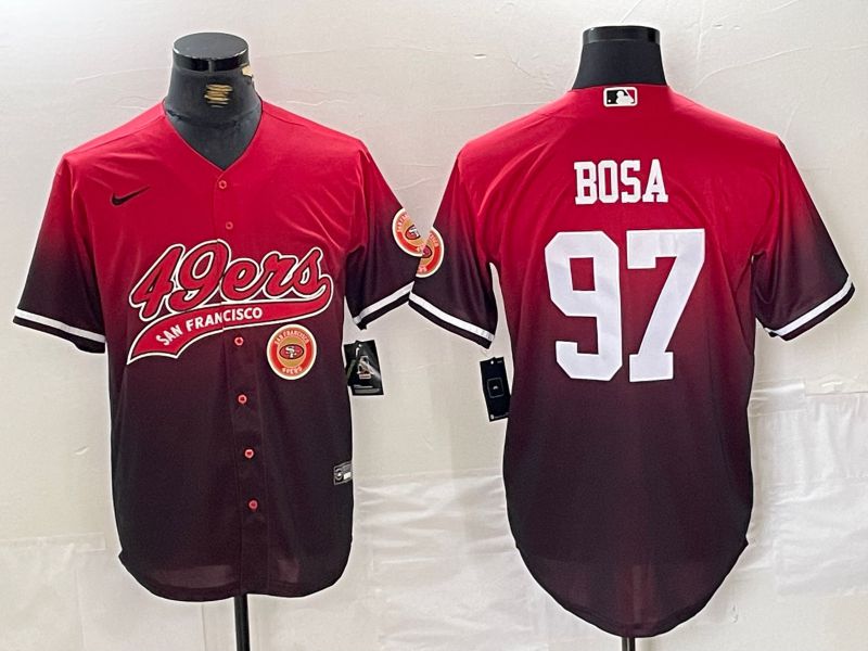 Men San Francisco 49ers #97 Bosa Red Joint Name 2024 Nike Limited NFL Jersey style 7